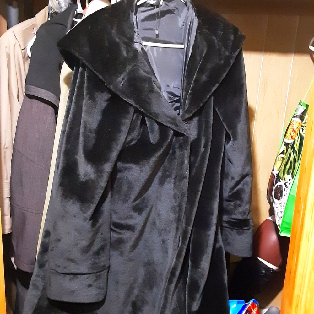 Black fur coat